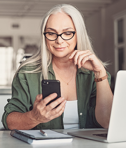 Woman looking at phone