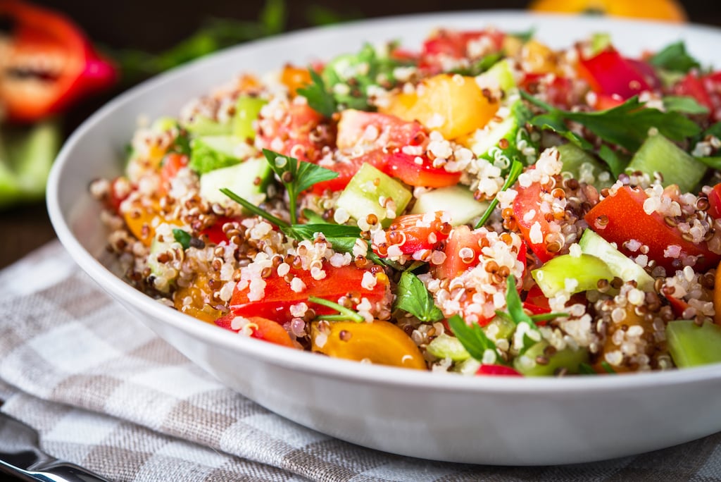 Gluten-free and nut-free quinoa salad dish